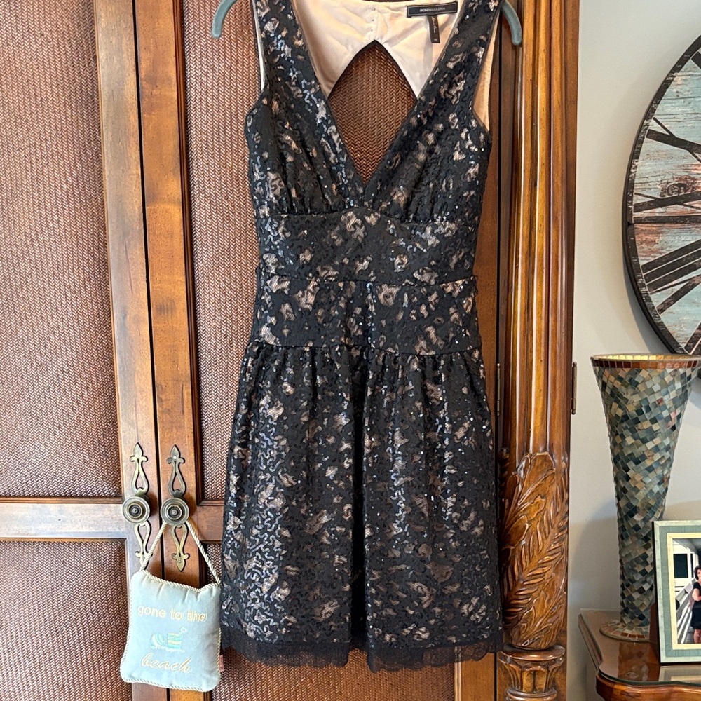 BCBGMaxAzria Black Lace Mini Dress